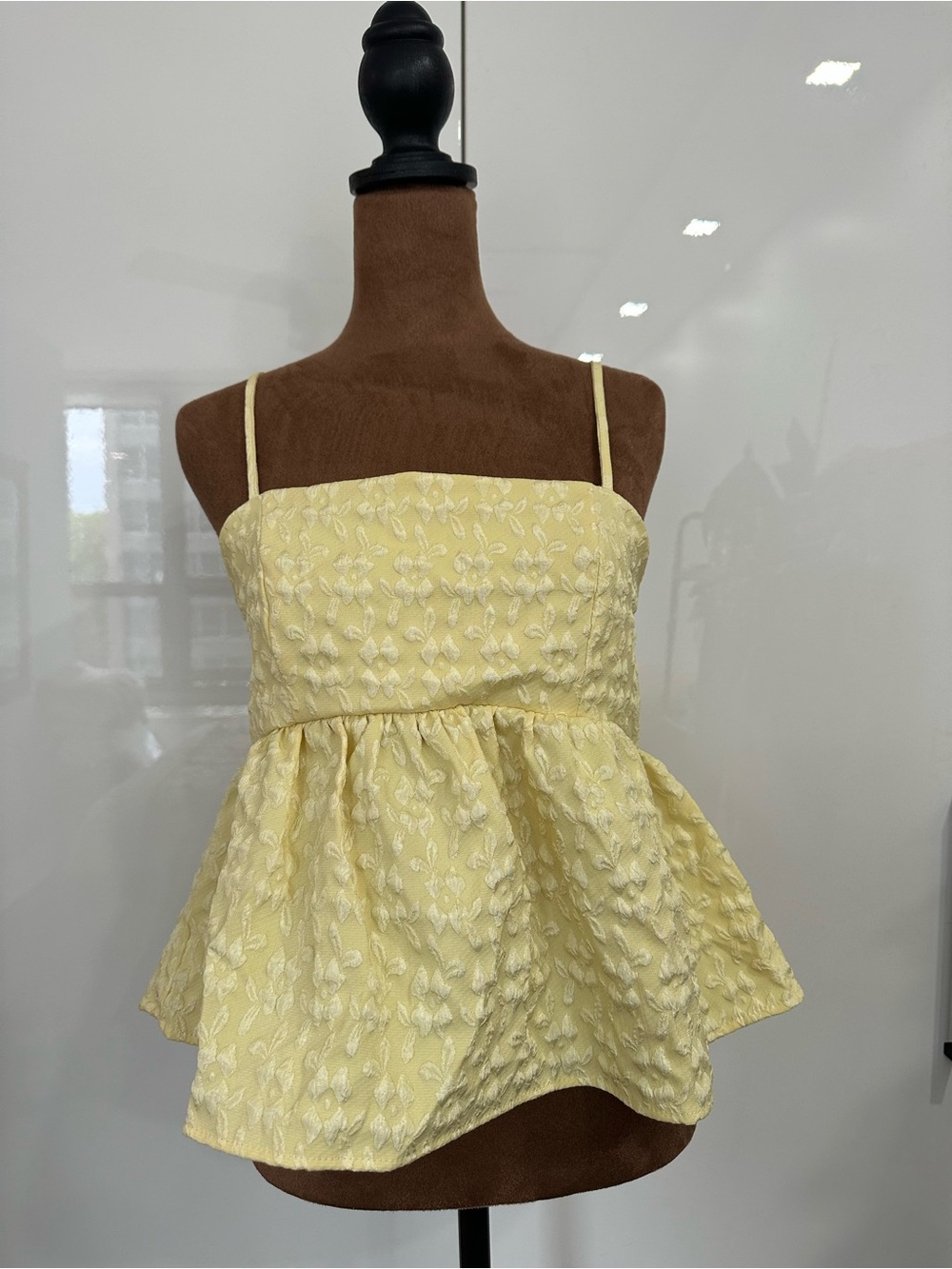 Sunlit Yellow Textured Spaghetti-Strap Camisole